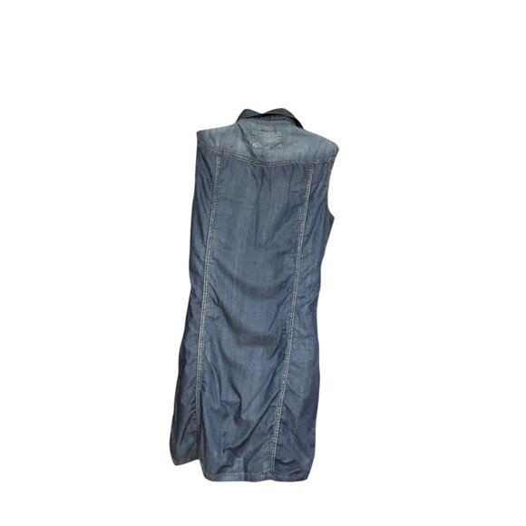 Carreli Jeans Lightweight Denim Sleeveless Snap Front Cotton Dress Size 8 - Picture 3 of 5